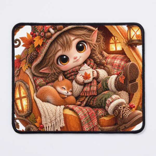 Item preview, Cute Autumn Woodland Reading Girl designed and sold by Melody Printable.