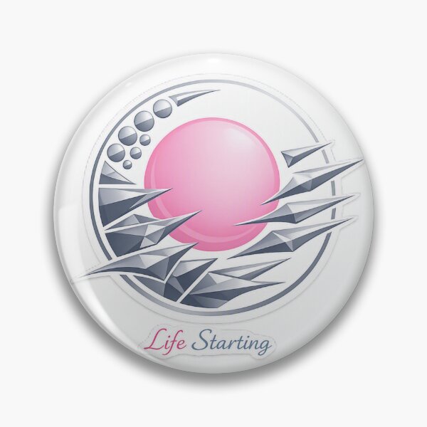 Item preview, Life starting symbol pink round  and metallic blue edges running towards it  designed and sold by wallartofmio.
