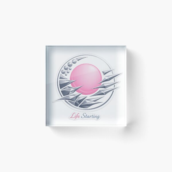 Item preview, Life starting symbol pink round  and metallic blue edges running towards it  designed and sold by wallartofmio.