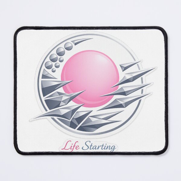 Item preview, Life starting symbol pink round and metallic blue edges running towards it designed and sold by wallartofmio.