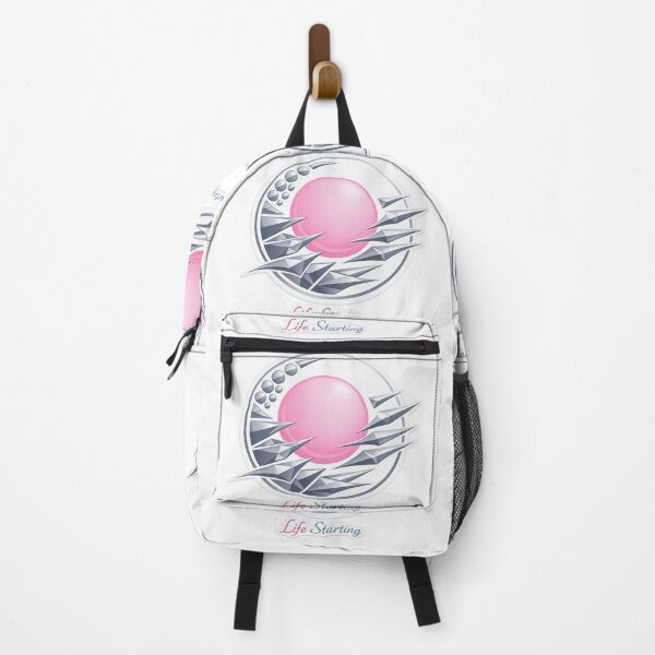 Item preview, Life starting symbol pink round and metallic blue edges running towards it designed and sold by wallartofmio.