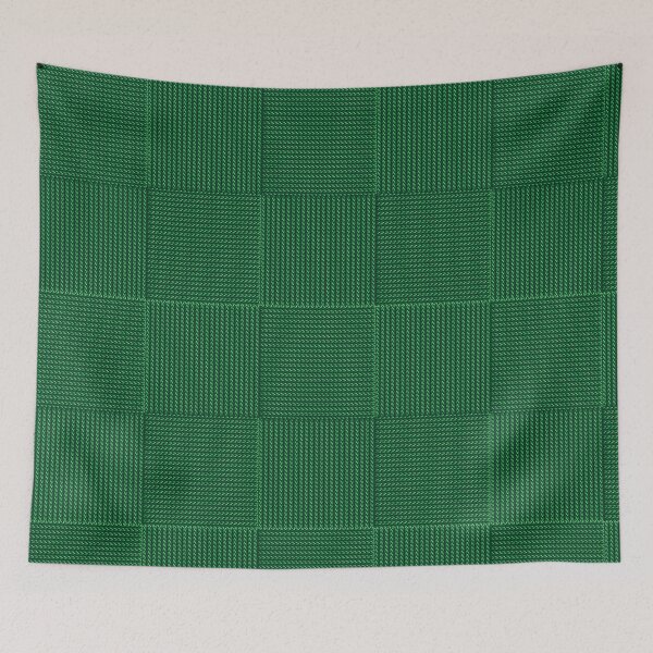Item preview, Green Knitted Checkerboard Pattern - Emerald Modern Basketweave Knit designed and sold by Caterina@.