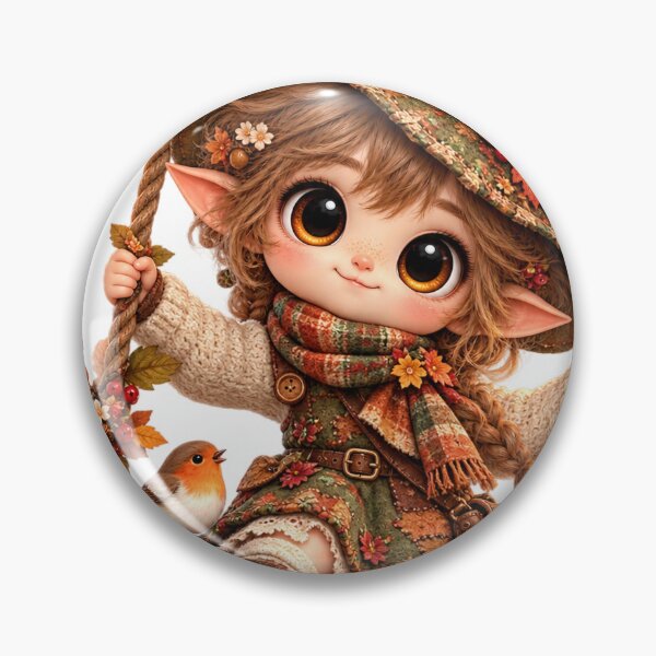 Item preview, Cute Autumn Woodland Swing Girl designed and sold by Melody Printable.