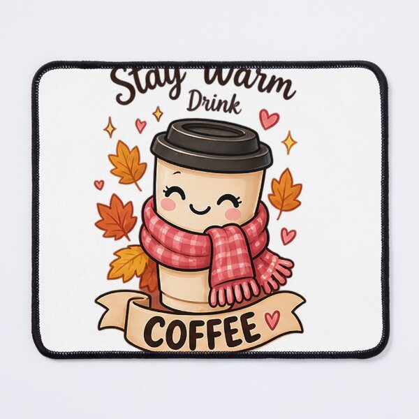 Item preview, Stay Warm Drink Coffee | Cute Cozy Fall Kawaii Coffee Cup designed and sold by Sara-Ai.