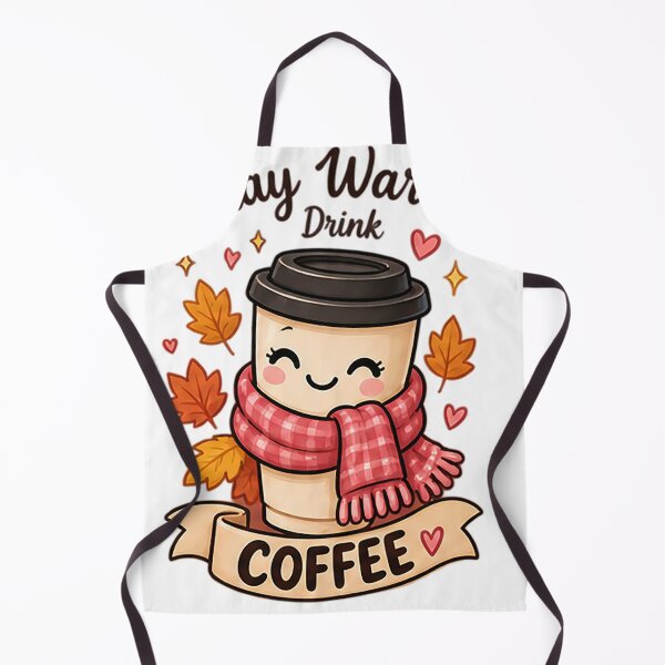Item preview, Stay Warm Drink Coffee | Cute Cozy Fall Kawaii Coffee Cup designed and sold by Sara-Ai.