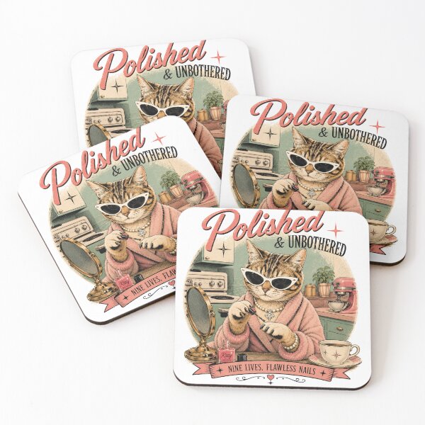 Item preview, Funny Cat. Polished & Unbothered: Nine Lives, Flawless Nails designed and sold by Retroteez.