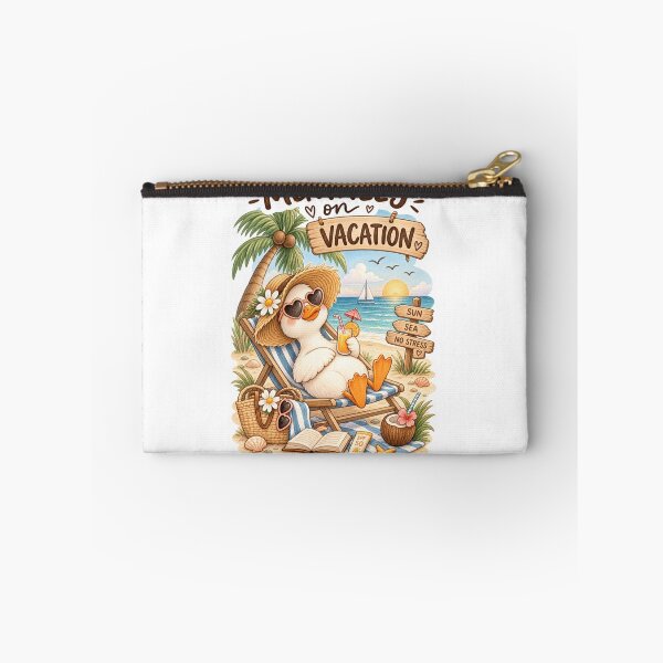 Item preview, Mentally on Vacation – Cute Duck Summer Beach Watercolor designed and sold by DreamyBrushArt.