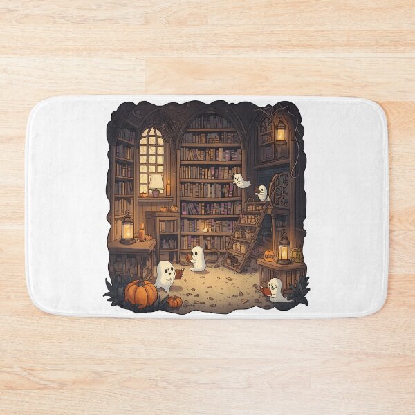 Item preview, Spooky Halloween Ghost Library Cozy Reading Autumn Sticker & Shirt designed and sold by ColorClouds.