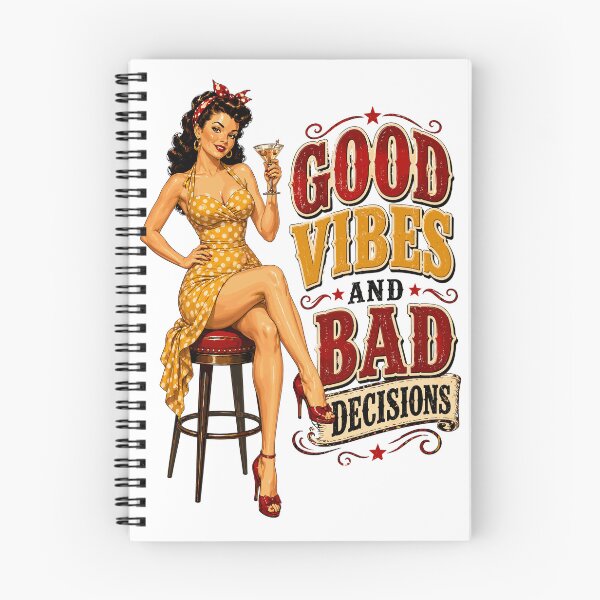 Item preview, Good Vibes And Bad Decisions Pin-Up Funny Rockabilly Sarcastic Pinup designed and sold by ZIGLWORKS.