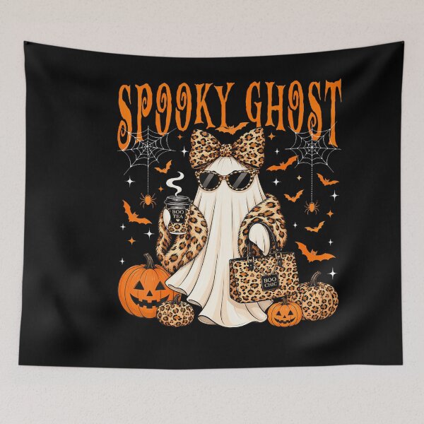 Item preview, Coquette Leopard Ghost Coffee Halloween Boo Jee designed and sold by Teansnack.