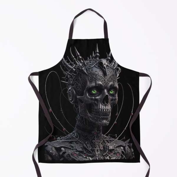 Item preview, Cyber Gothic Spiked Skull Green Eyes Art designed and sold by EnigmaticGoth.