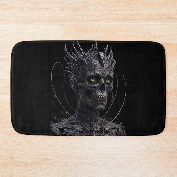 Item preview, Cyber Gothic Spiked Skull Green Eyes Art designed and sold by EnigmaticGoth.