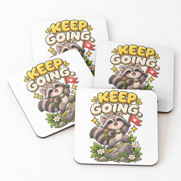 Item preview, Keep Going. – Cute Determined Raccoon Cartoon Design designed and sold by Kiinaaa.