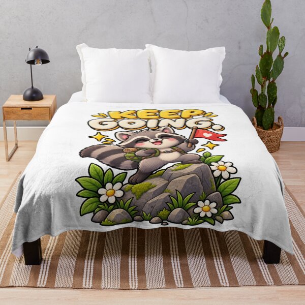 Item preview, Keep Going. – Cute Determined Raccoon Cartoon Design designed and sold by Kiinaaa.