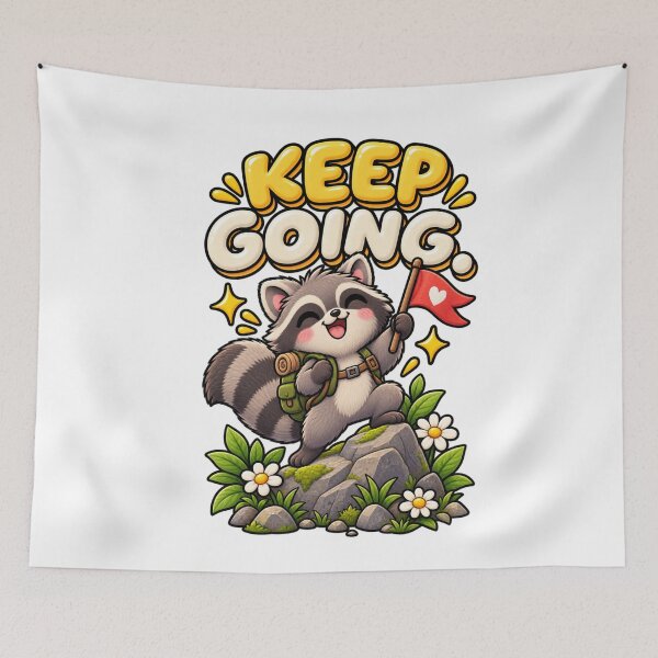 Item preview, Keep Going. – Cute Determined Raccoon Cartoon Design designed and sold by Kiinaaa.