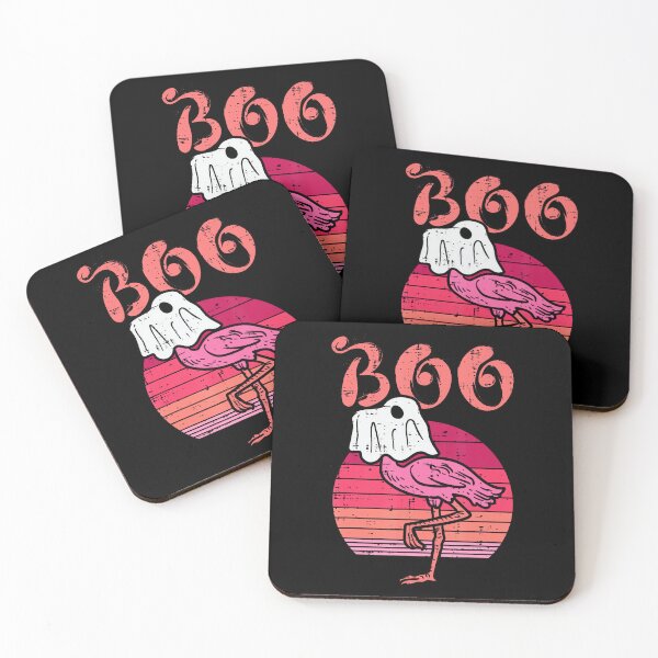 Item preview, Flamingo Ghost Boo Pink Sunset Retro Halloween designed and sold by Teansnack.