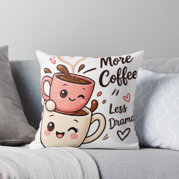 Item preview, More Coffee Less Drama | Funny Cute Kawaii Coffee Lover designed and sold by Sara-Ai.