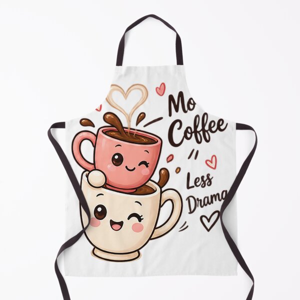 Item preview, More Coffee Less Drama | Funny Cute Kawaii Coffee Lover designed and sold by Sara-Ai.