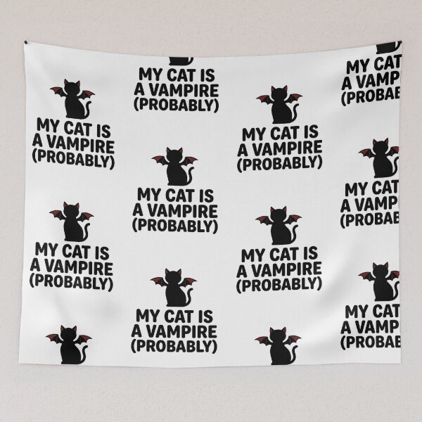 Item preview, My Cat Is A Vampire Probably Funny Black Cat Owner Joke Spooky Season designed and sold by raedattia.