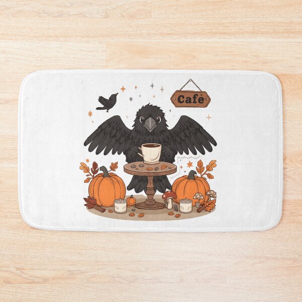 Item preview, Spooky Raven Café Halloween Autumn Coffee Lover Cute Crow T-Shirt designed and sold by ColorClouds.