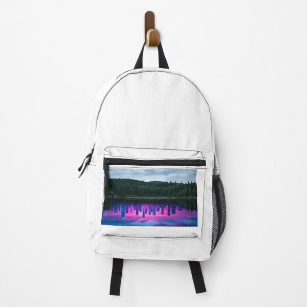Item preview, Vaporwave Reflection Surreal Neon City and Lake Photography designed and sold by Julia9632.