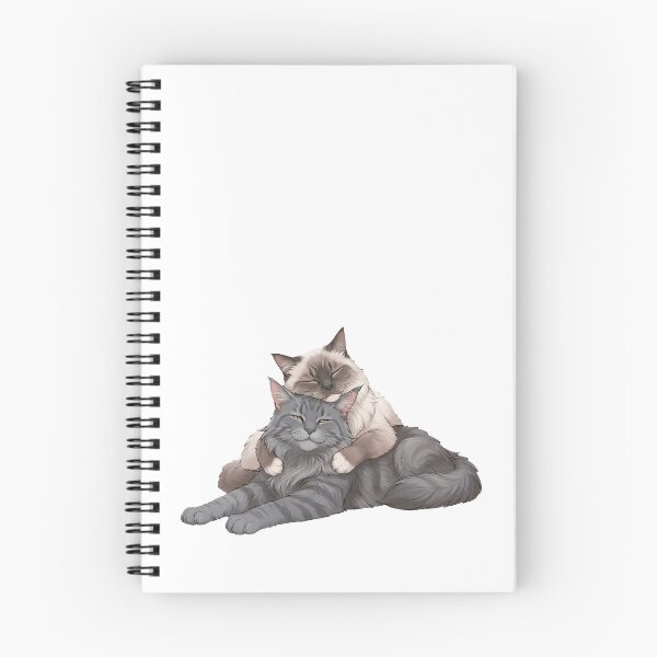Item preview, Ragdoll & Maine Coon Cats Cuddling – Cozy Love and Relaxation Illustration designed and sold by Quiet Joy Studio.