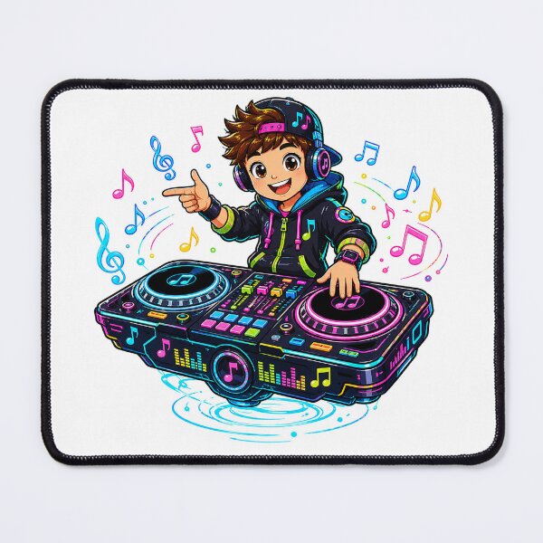 Item preview, Neon DJ Kid – Music Party - Turn the music up! designed and sold by Nubian Style.