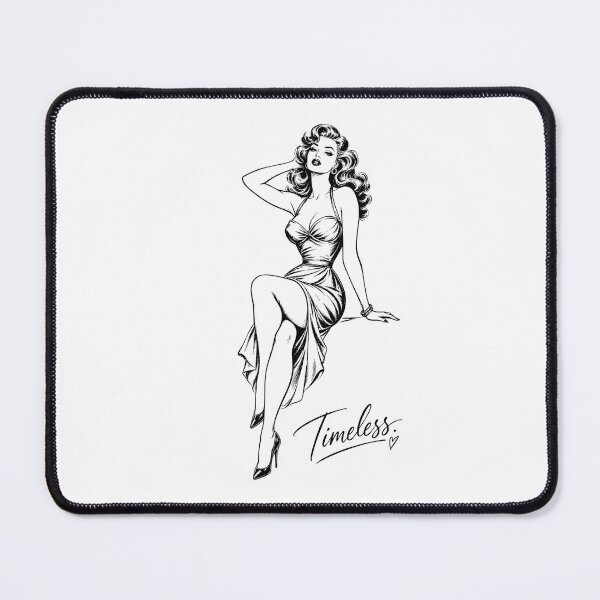 Item preview, Minimalist Pin-Up Silhouette Vintage Fashion Sketch Elegant Pinup designed and sold by ZIGLWORKS.