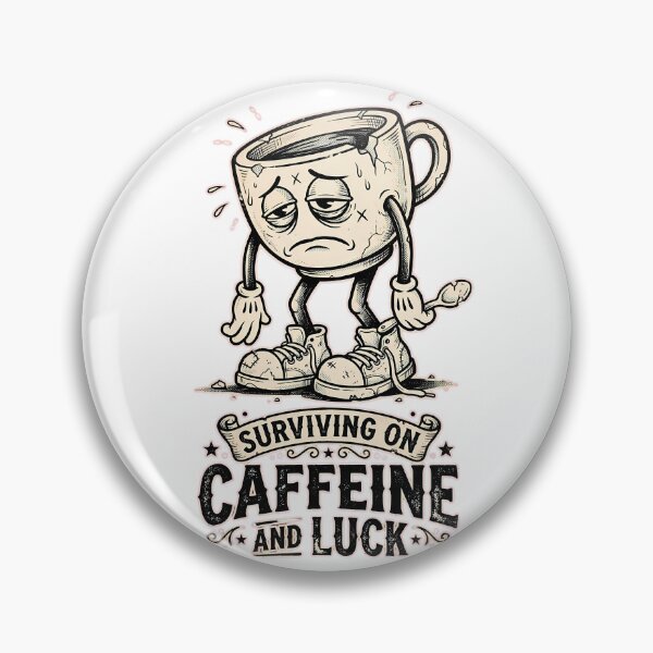Item preview, Surviving On Caffeine And Luck Rubber Hose Coffee Cup designed and sold by DripCultureLab.