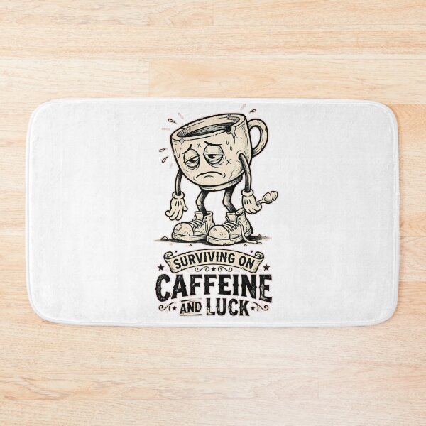 Item preview, Surviving On Caffeine And Luck Rubber Hose Coffee Cup designed and sold by DripCultureLab.