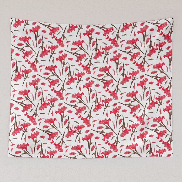 Item preview, Red Alstroemeria Pattern Flower Hand-Drawn Illustration designed and sold by altastudio.