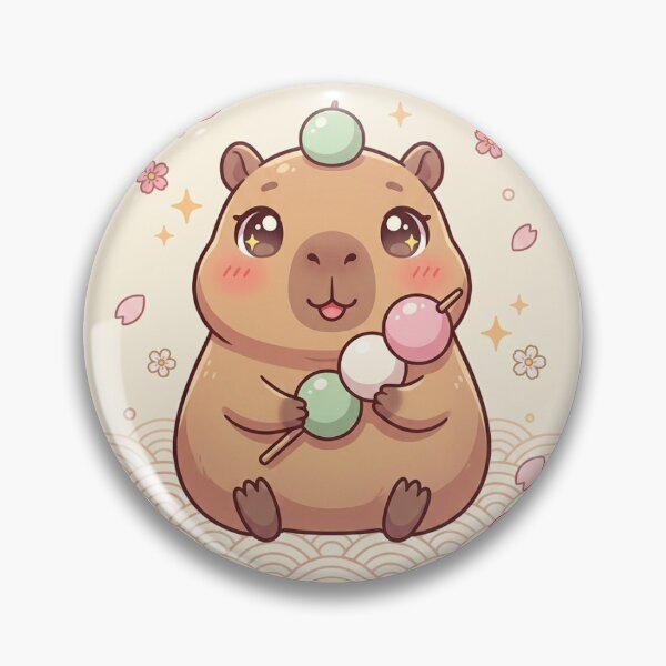 Item preview, Kawaii Kapibara with Dango Skewer designed and sold by SupremeArtisimo.