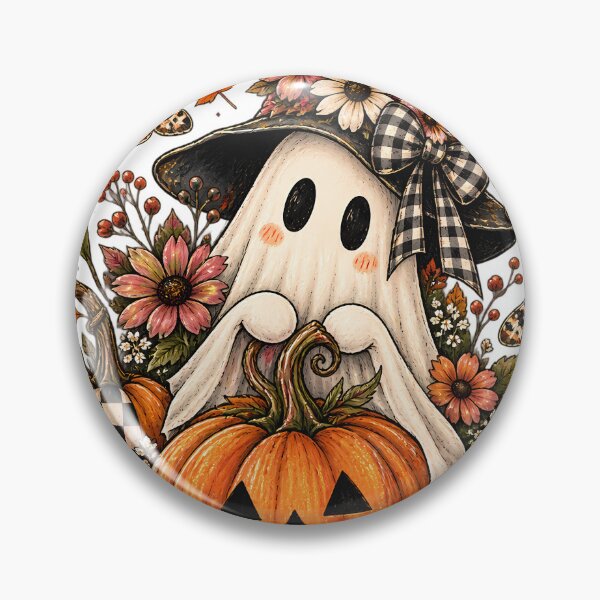 Item preview, Haunted Harvest Ghost – Vintage Folk Art Halloween designed and sold by ARTwy.