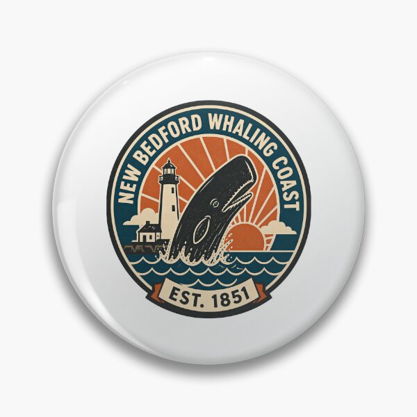 Item preview, Moby Dick: New Bedford Whaling Coast Badge designed and sold by Fenay Designs.
