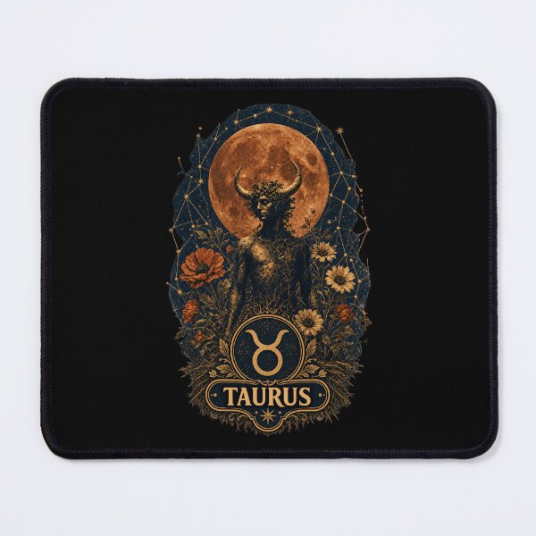 Item preview, Taurus Zodiac Dark Fantasy Portrait Blood Moon Design | Mystical Bull Astrology T-Shirt & Sticker designed and sold by Cary-s.