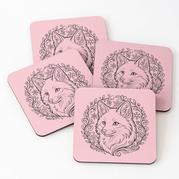 Item preview, Winter Fox Wreath Vector Line Art Illustration designed and sold by ZUMERI.