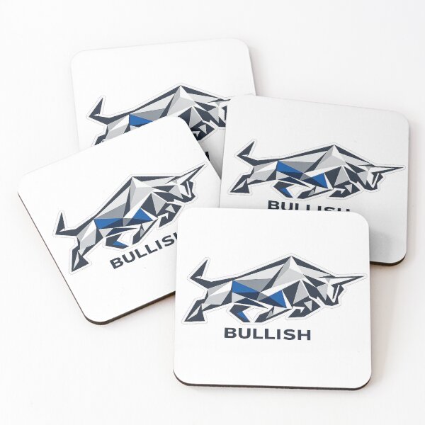 Item preview, Geometric design in metallic blue colours a bull in bullish form  designed and sold by wallartofmio.