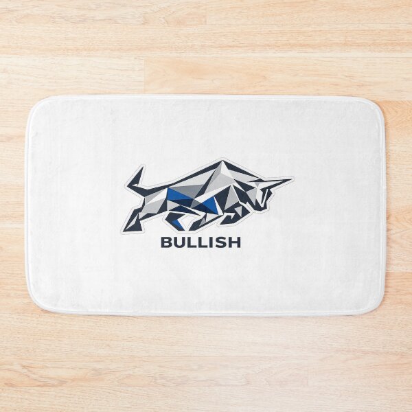 Item preview, Geometric design in metallic blue colours a bull in bullish form  designed and sold by wallartofmio.