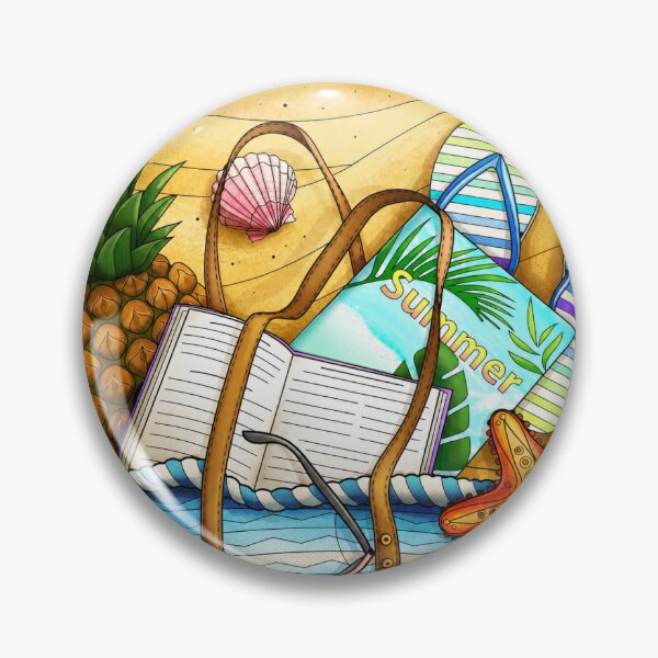 Item preview, Summer Beach Essentials Illustration | Tropical Vacation Bag | Coastal Holiday Aesthetic Art designed and sold by GarnerSupplyCo.