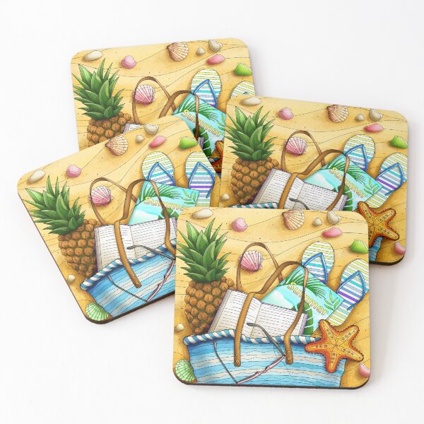 Item preview, Summer Beach Essentials Illustration | Tropical Vacation Bag | Coastal Holiday Aesthetic Art designed and sold by GarnerSupplyCo.