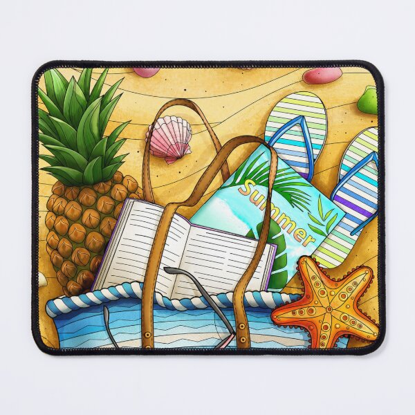 Item preview, Summer Beach Essentials Illustration | Tropical Vacation Bag | Coastal Holiday Aesthetic Art designed and sold by GarnerSupplyCo.
