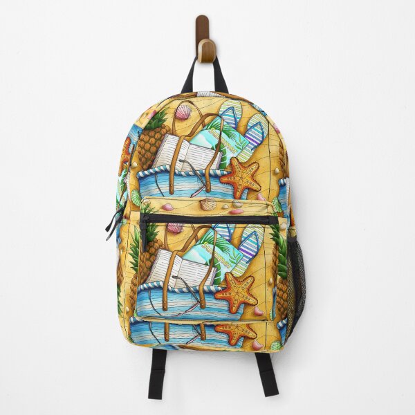 Item preview, Summer Beach Essentials Illustration | Tropical Vacation Bag | Coastal Holiday Aesthetic Art designed and sold by GarnerSupplyCo.