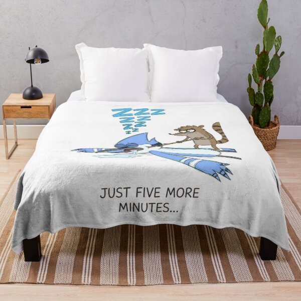 Item preview, Rigby Poking Sleeping Mordecai Just Five More Minutes Regular Show Fan Art designed and sold by FreakToons.