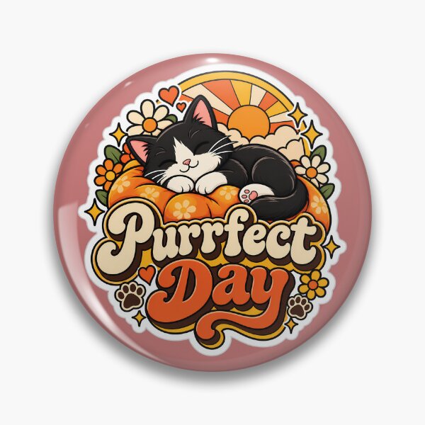 Item preview, Retro Purrfect Day Cat 70s Aesthetic designed and sold by Stickers Hub HUB.