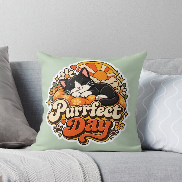 Item preview, Retro Purrfect Day Cat 70s Aesthetic designed and sold by Stickers Hub HUB.