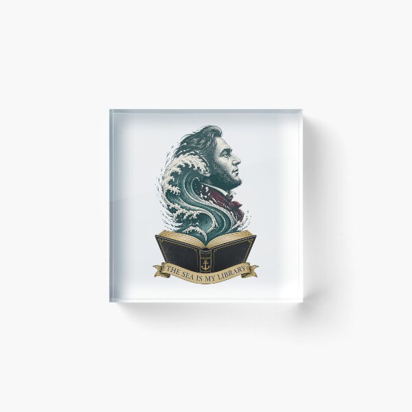 Item preview, Moby Dick: The Sea Is My Library Wave Portrait designed and sold by Fenay Designs.