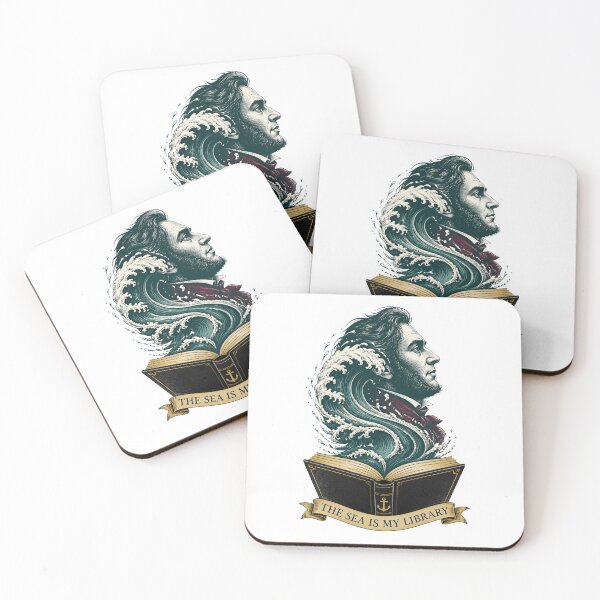Item preview, Moby Dick: The Sea Is My Library Wave Portrait designed and sold by Fenay Designs.