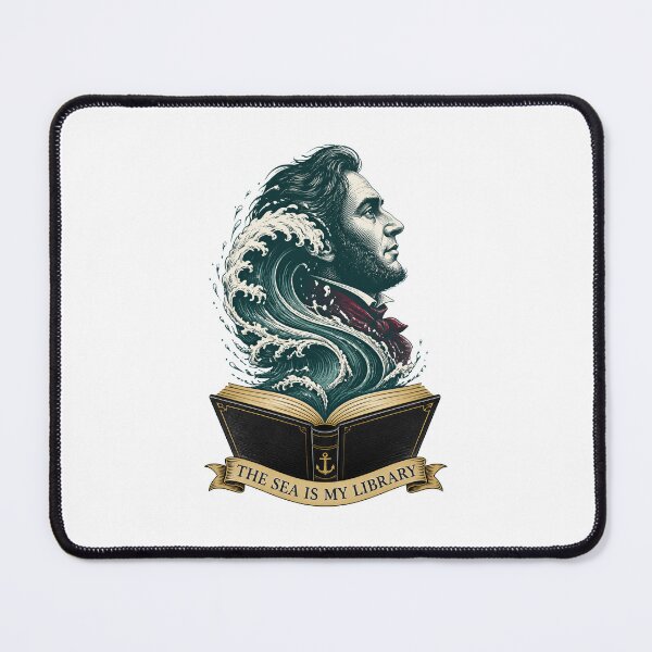 Item preview, Moby Dick: The Sea Is My Library Wave Portrait designed and sold by Fenay Designs.