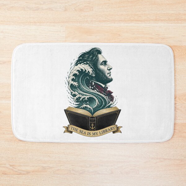 Item preview, Moby Dick: The Sea Is My Library Wave Portrait designed and sold by Fenay Designs.