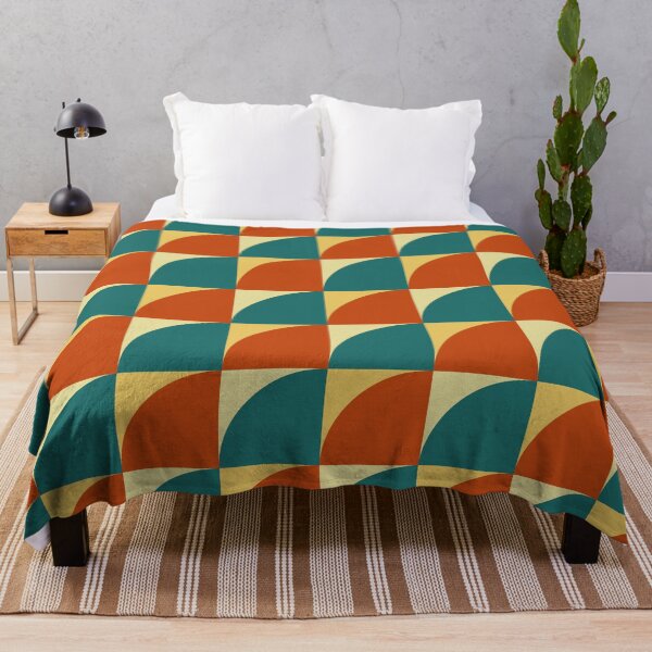 Item preview, Retro Checkered Curve Geometric Pattern designed and sold by Zaya_art.
